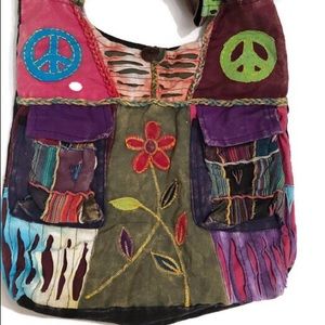 Rising International Hippie Boho Peace Sign Purse